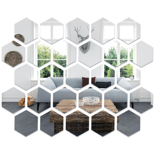 Hexagon Wall Mirror – Silver
