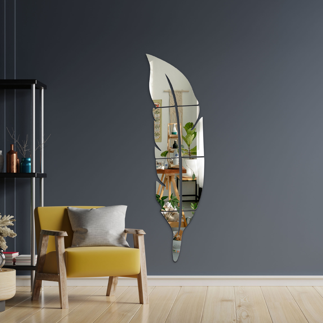 Elegant Feather Wall Mirror