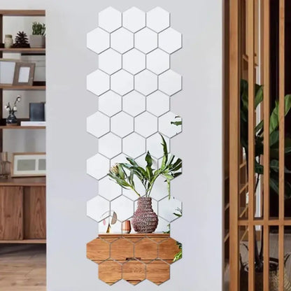 Hexagon Wall Mirror – Silver