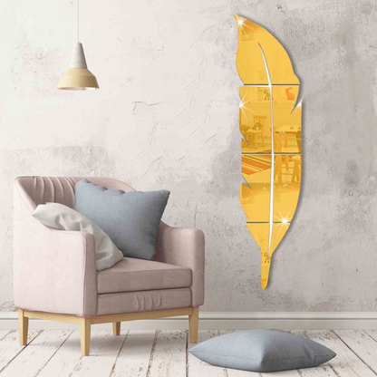Elegant Feather Wall Mirror