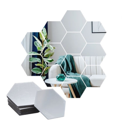 Hexagon Wall Mirror – Silver