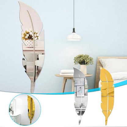 Elegant Feather Wall Mirror